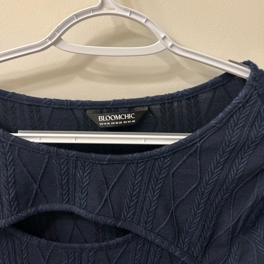 BloomChic Deep Blue Knit Top 1X